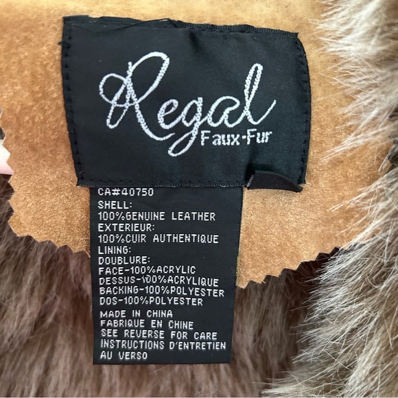 Gorgeous 100% Genuine Leather Faux Fur Penny Lane Long Jacket Coat Size Large - Picture 13 of 16